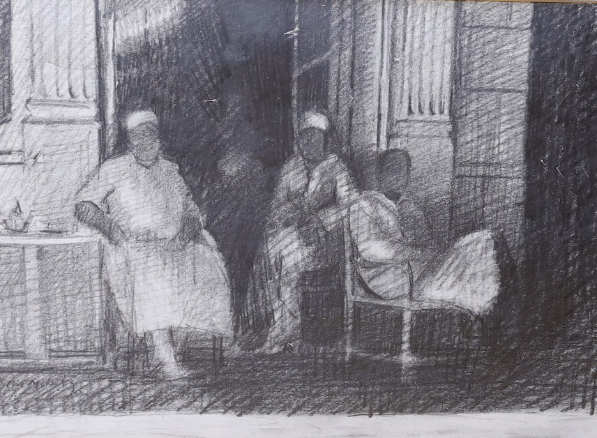 Clive McCartney, pencil, on paper, 'The Open Door, Tangiers, 24 x 33cm